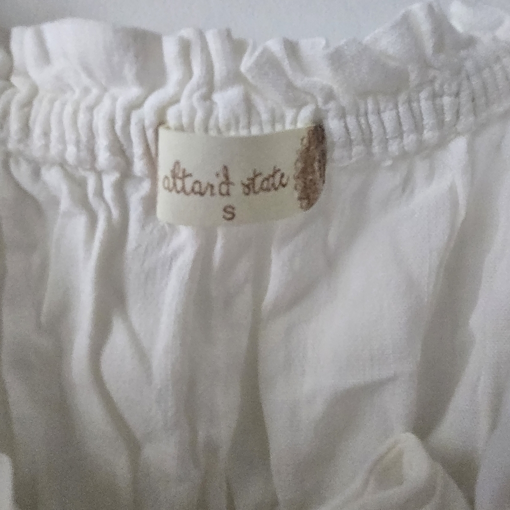 Altar'd State Cream Ruffled Crop Top - Picture 2 of 5